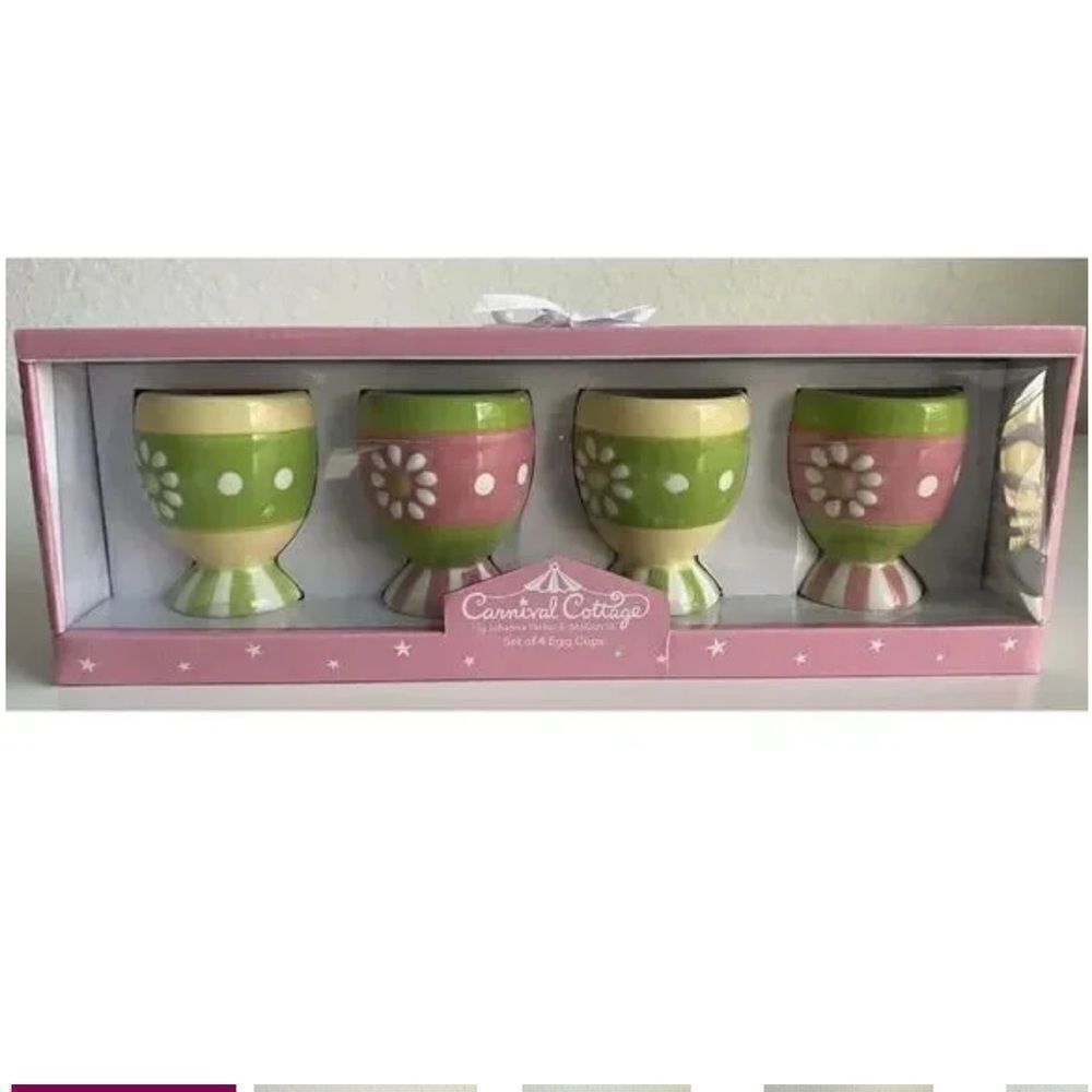 Carnival Cottage By Johanna Parker & Magenta Set Of Four Egg Cups